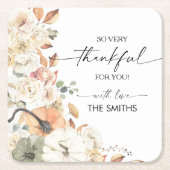 Pumpkins Thanksgiving Dinner Square Paper Coaster Rechteckiger Pappuntersetzer (Vorderseite)