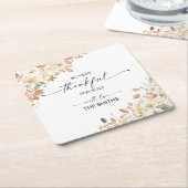 Pumpkins Thanksgiving Dinner Square Paper Coaster Rechteckiger Pappuntersetzer (angewinkelt)