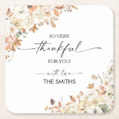 Pumpkins Thanksgiving Dinner Square Paper Coaster Rechteckiger Pappuntersetzer (Vorderseite)