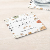 Pumpkins Thanksgiving Dinner Square Paper Coaster Rechteckiger Pappuntersetzer (angewinkelt)