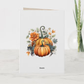 Pumpkins Trauben Blume Foto Glücklich Erntedankfes Karte (Rückseite)