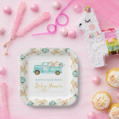 Pumpkins Truck Green Gold Baby Dusche Pappteller (Party)