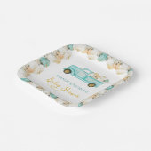 Pumpkins Truck Green Gold Baby Dusche Pappteller (Gewinkelt)