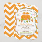 Pumpkins Twins Fall Babydusche Einladungen (Vorne/Hinten)