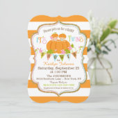 Pumpkins Twins Fall Babydusche Einladungen (Stehend Vorderseite)