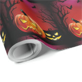 PÜMPKINS UND BATS HALLOWEER PAPIER GESCHENKPAPIER (Rolleneckpunkt)
