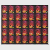 PÜMPKINS UND BATS HALLOWEER PAPIER GESCHENKPAPIER (Flach)