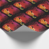 PÜMPKINS UND BATS HALLOWEER PAPIER GESCHENKPAPIER (Ecke)
