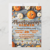 Pumpkins und Blätter auf dem Erntedank des Holzfäl Einladung (Vorderseite)
