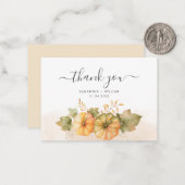 Pumpkins und Blätter Budget Hochzeit im Herbst Dan Mitteilungskarte (Vorderseite/Rückseite Beispiel)