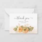 Pumpkins und Blätter Budget Hochzeit im Herbst Dan Mitteilungskarte (Vorderseite)