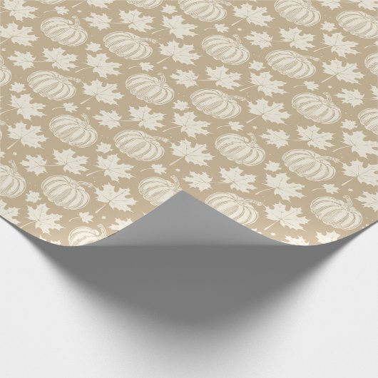 Pumpkins und Blätter Geschenkpapier (Ecke)