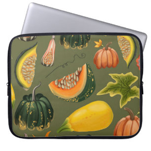 Pumpkins und Blätter: Grünpflanzen im Herbst Laptopschutzhülle