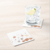 Pumpkins und Blätter im Herbst Rechteckiger Pappuntersetzer (Vor Ort)