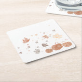 Pumpkins und Blätter im Herbst Rechteckiger Pappuntersetzer (angewinkelt)