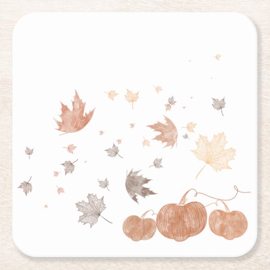 Pumpkins und Blätter im Herbst Rechteckiger Pappuntersetzer (Vorderseite)