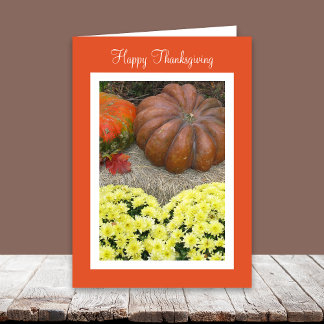 Pumpkins und Blume Erntedank Sentiment Feiertagskarte