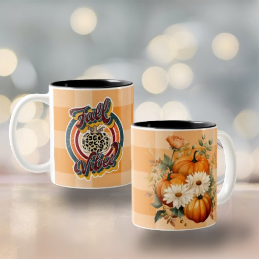 Pumpkins und Blume Fall Vibes Keramik Tasse