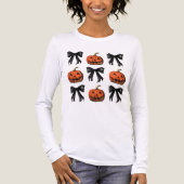 Pumpkins und Bows Halloween Tri-Blend Shirt (Vorderseite)