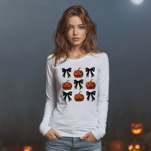 Pumpkins und Bows Halloween Tri-Blend Shirt