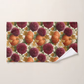 Pumpkins und burgundische Herbstblüten Badhandtuch Set (Handtuch)