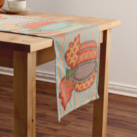 Pumpkins und Chevrons, Erntedank Table Runner Kurzer Tischläufer (Beispiel)