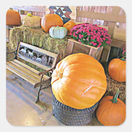 Pumpkins und Country Bench Halloween Stickers