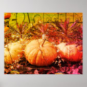 Pumpkins und Fall Pflanze gestört Kunst Poster (Vorne)