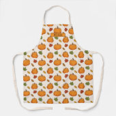 Pumpkins und farbige Herbstlemme; Muster und Name Schürze (Vorderseite)