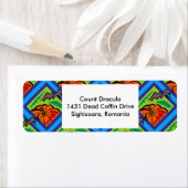 Pumpkins und Fledermäuse in Mustern Adressetikette (Insitu)