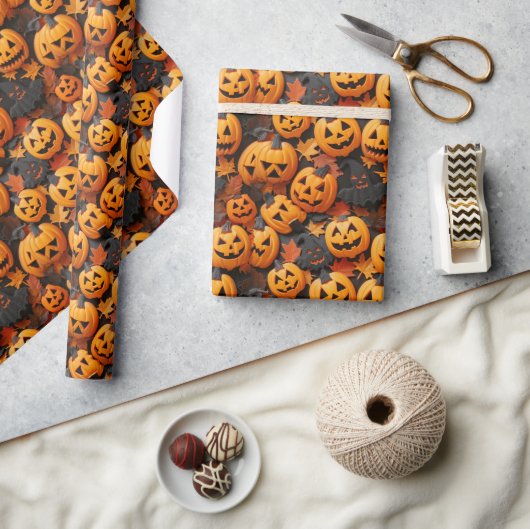 Pumpkins und GeisterHalloween Geschenkpapier (Kunsthandwerk)