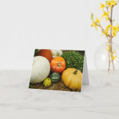 Pumpkins und Gourds denken Sie an Ihre Karte (Gelbe Blume)