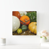 Pumpkins und Gourmets-Uhr Quadratische Wanduhr (Zuhause)