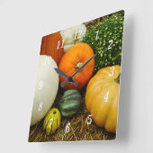 Pumpkins und Gourmets-Uhr Quadratische Wanduhr (Winkel)