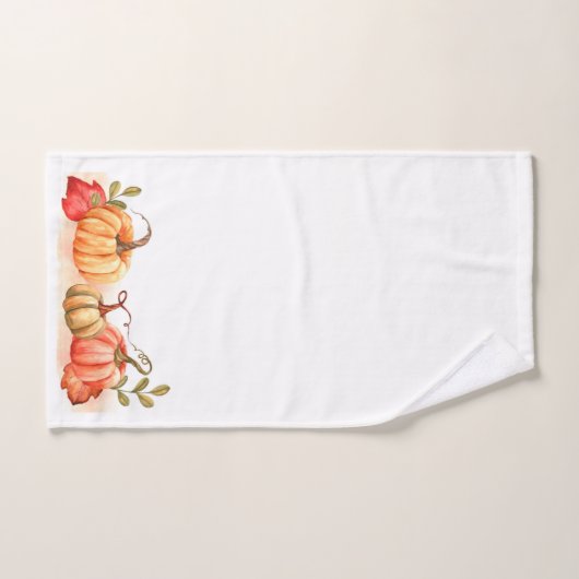 Pumpkins und Herbstblätter Badhandtuch Set (Handtuch)