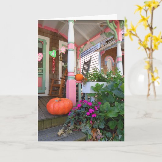 Pumpkins und Herz - Martha's Vineyard Karte (Gelbe Blume)