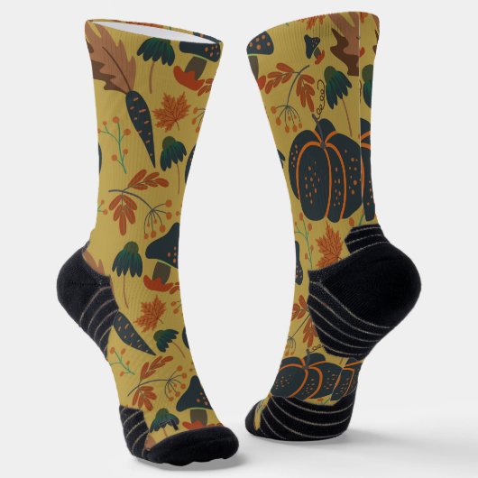 Pumpkins und Karotten nahtlose Musterverpackung Socken (Gewinkelt)