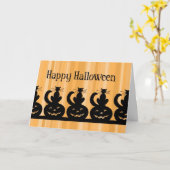 Pumpkins und Katzen Happy Halloween Card Karte (Gelbe Blume)
