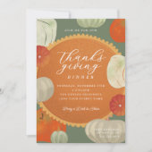 Pumpkins und Kürbiskuchen Erntedank Dinner Einladung (Vorderseite)