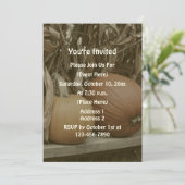 Pumpkins und Maisställe Herbstalks Party Einladung (Stehend Vorderseite)