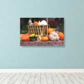 Pumpkins und Mum Herbstbild Leinwanddruck (Insitu (Holzboden))