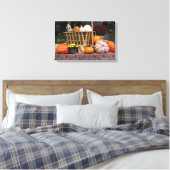 Pumpkins und Mum Herbstbild Leinwanddruck (Insitu (Schlafzimmer))