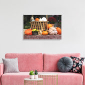 Pumpkins und Mum Herbstbild Leinwanddruck (Insitu (Wohnzimmer))