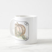 Pumpkins und Mums fallen floral Kaffeetasse (Vorderseite Links)