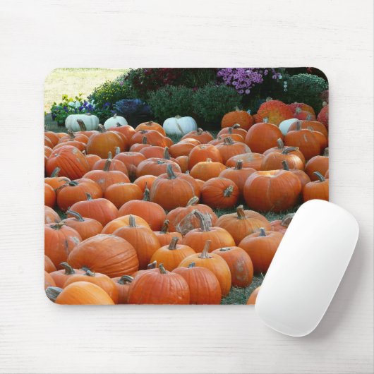 Pumpkins und Mums Herbsternte Fotografie Mousepad (Mit Mouse)