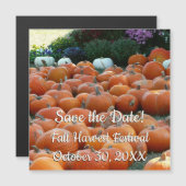 Pumpkins und Mums Herbsternte Save the Date Magnetkarte (Vorne/Hinten)