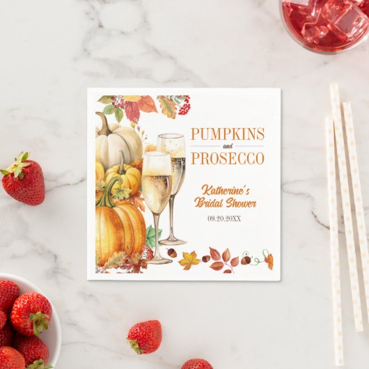 Pumpkins und Prosecco Bridal Polterabend Serviette (Beispiel)