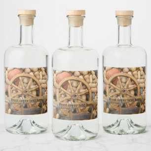 Pumpkins und Räder des ländlichen Holzkarren Alkoholflaschenetikett