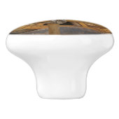 Pumpkins und Räder des ländlichen Holzkarren Keramikknauf (Seitenansicht)