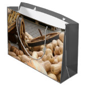 Pumpkins und Räder Große Geschenktüte (Rückseite Schrägansicht)